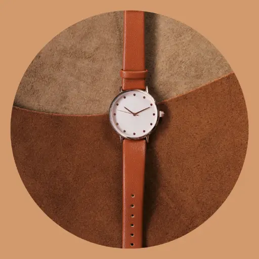 極簡主義石英腕表 配皮革錶帶