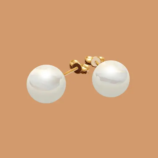 Pearl Stud Earrings with Stainless Steel Base