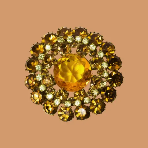 Rhinestone Flower Brooch